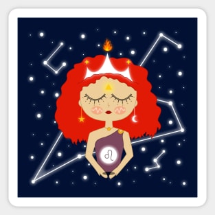 Leo Zodiac girl Sticker